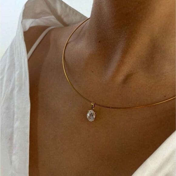 Statement Gold Necklace N1063 - Picture 3 of 7